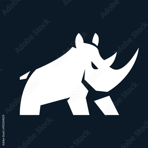 Logo Rhino geometric logo design