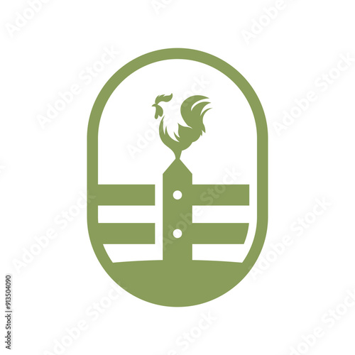 simple rooster and wood wall design