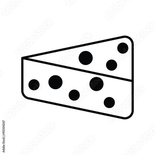cheese glyph icon with white background vector stock illustration