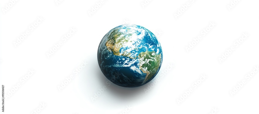 A Detailed 3D Render of the Earth with Clouds and Continents A Detailed 3D Render of the Earth with Clouds and Continents