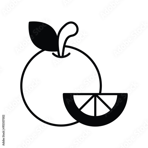 orange glyph icon with white background vector stock illustration