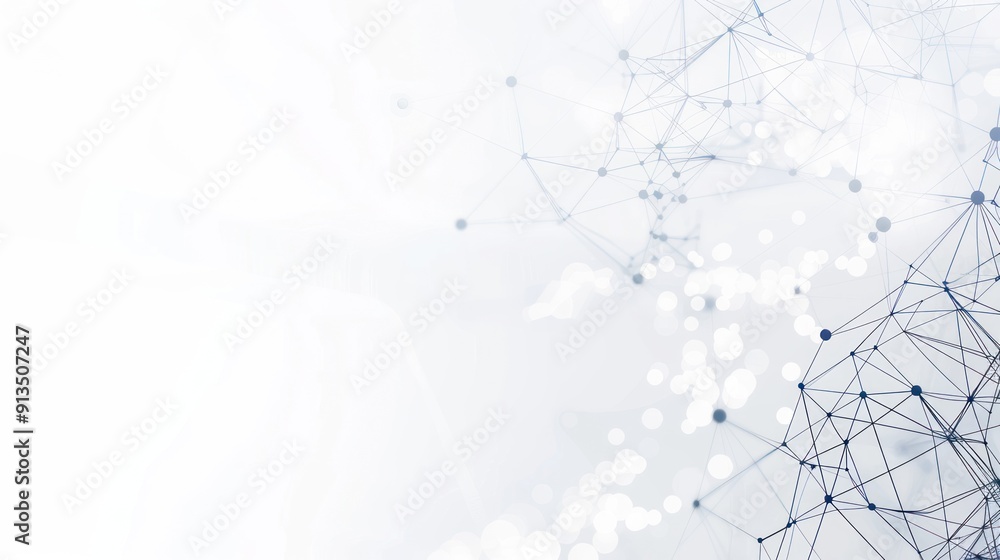 Abstract Geometric Network with Bokeh Effect Abstract Geometric Network with Bokeh Effect