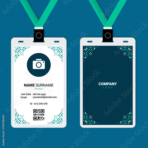 Oriental Geometric ID Card Design for Business or Company