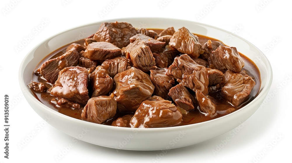 Beef Stroganoff, 3D illustration, realistic, isolated on white background Beef Stroganoff, 3D illustration, realistic, isolated on white background