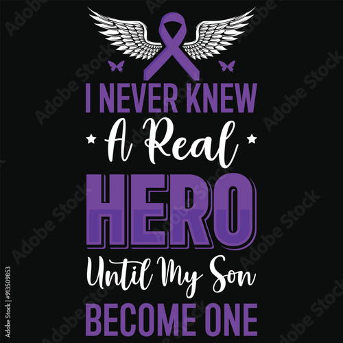I never knew a real hero pancreatic cancer awareness typography tshirt design