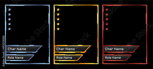card border game template with modern technology theme and accompanied by silver gold and ruby colors. for game card templates and playing cards
