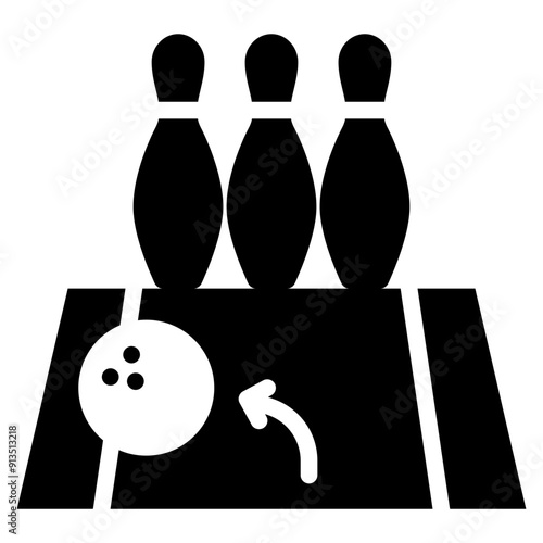 Gutter ball icon illustrating a missed bowling attempt