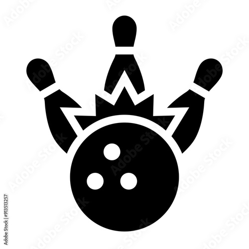 Strike bowling icon showing all pins knocked down