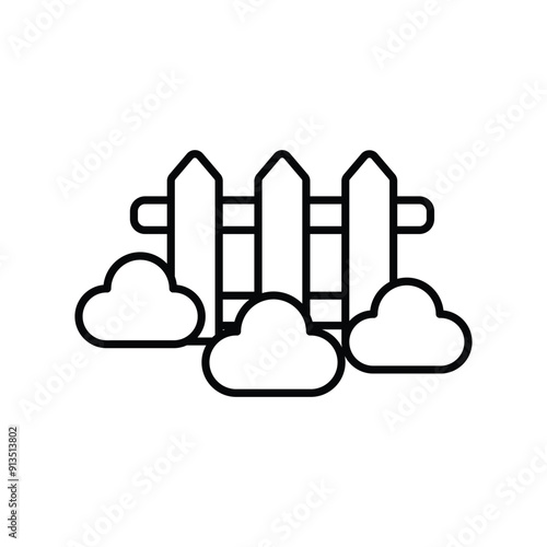 fence line icon with white background vector stock illustration
