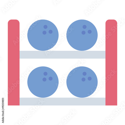 Bowling ball rack icon for storage and organization