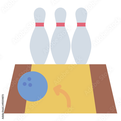 Gutter ball icon illustrating a missed bowling attempt