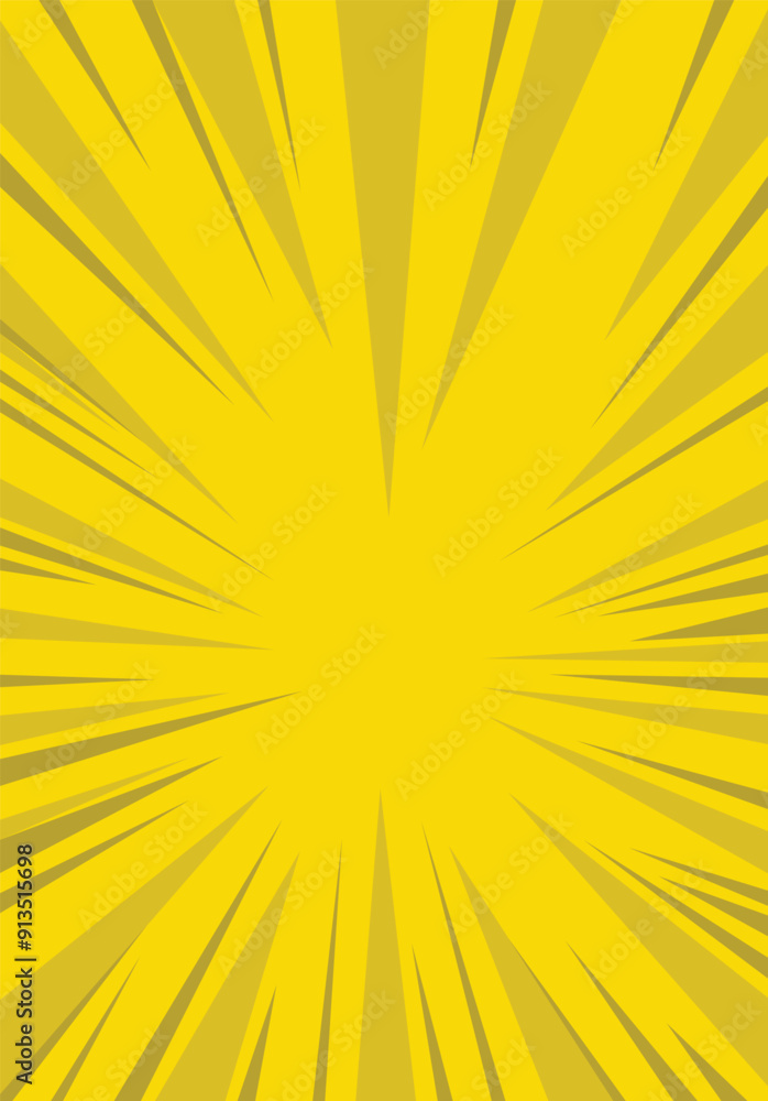 Fototapeta premium Zoom Effect Yellow Comic. Yellow background comic illustrastion