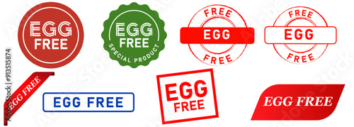 egg free ingredients dietary nutrition allergen information icon design stamp collection