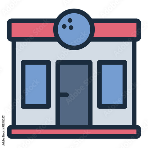 Bowling store icon for shops selling bowling equipment