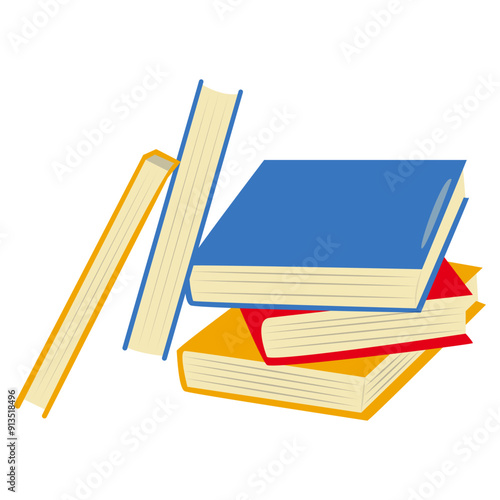 Educational Book Illustration on White Background. Flat Vector Graphic.