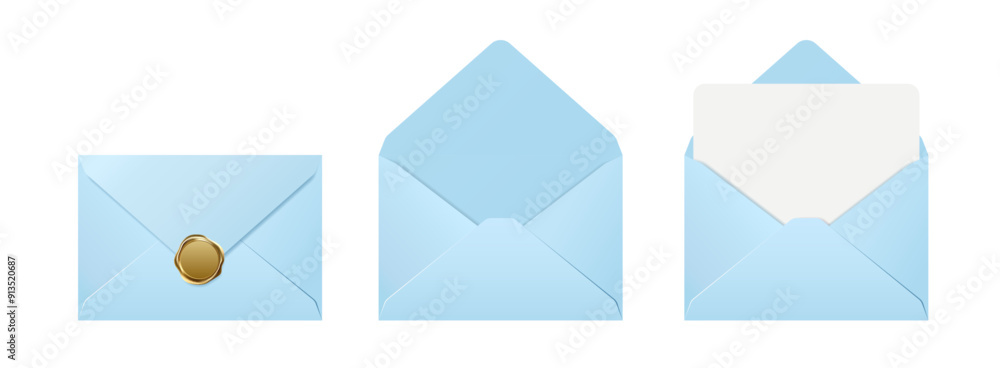 Illustration of a light blue envelope and invitation
Illustration of a light blue envelope and invitation