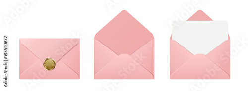 Illustration of a pink envelope and invitation
