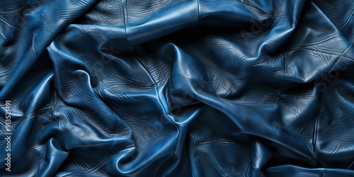 blue leather fabric