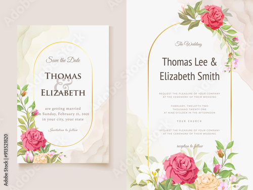 Beautifull Floral Wedding Invitation Template