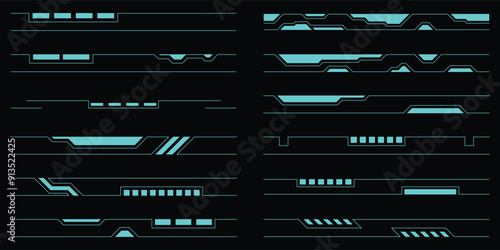 Sci-fi futuristic hud elements dashboard display virtual reality technology screen elements. User Interface set. Statistics, Data information infographic. Vector illustration