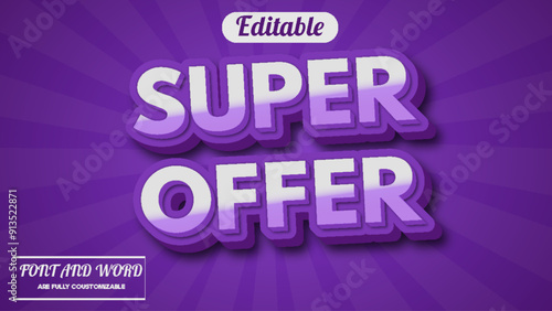 Super offer 3d editable vector text effects for social media post