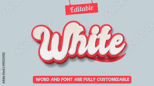White editable 3d text effect