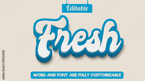 Fresh social media fully editable vector 3d text effect