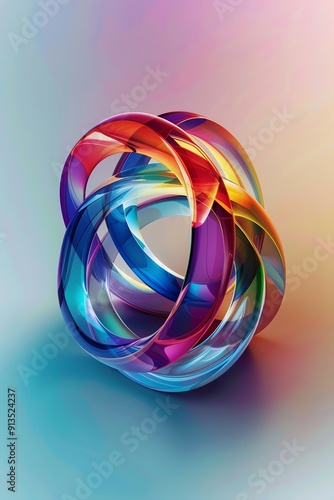 Abstract, multicolored geometric ring set against a gradient background, symbolizing unity and diversity