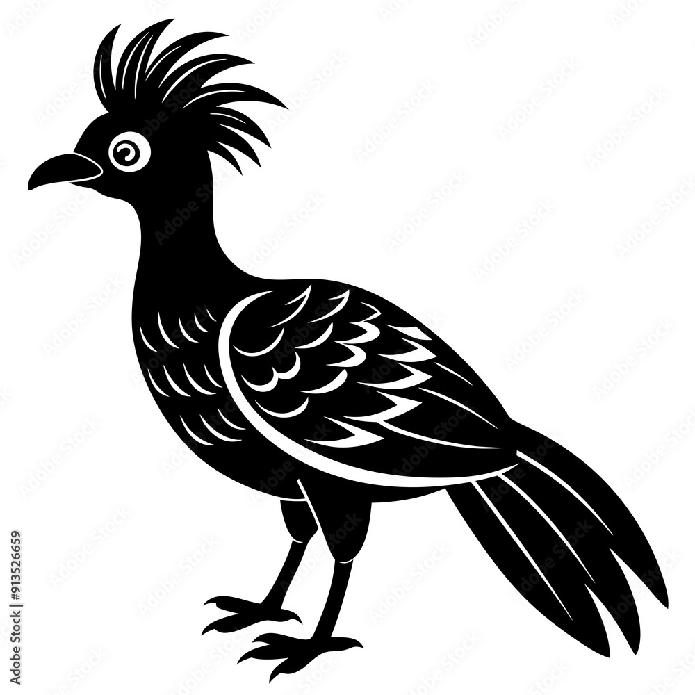Fototapeta premium Hoatzin silhouette vector art illustration