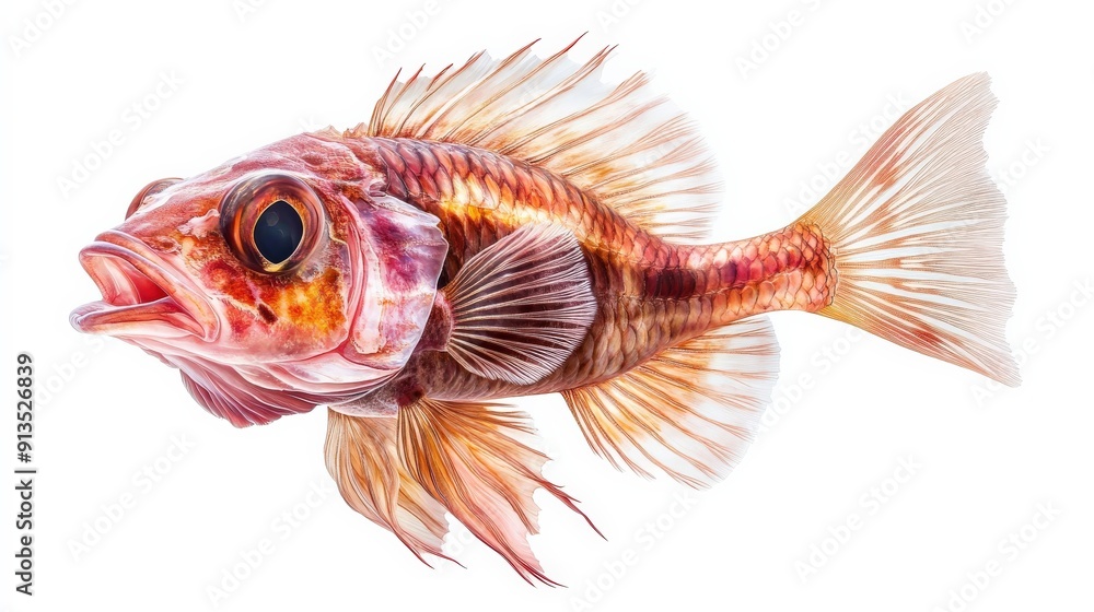 A vibrant and detailed image of a fish showcasing its unique colors and intricate fin structure, perfect for marine life enthusiasts. A vibrant and detailed image of a fish showcasing its unique colors and intricate fin structure, perfect for marine life enthusiasts.