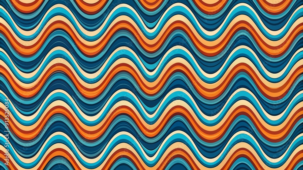 Abstract Wavy Pattern in Orange, Blue and Beige, Digital Art, Abstract Background, Wavy Lines , Color, Pattern Abstract Wavy Pattern in Orange, Blue and Beige, Digital Art, Abstract Background, Wavy Lines , Color, Pattern