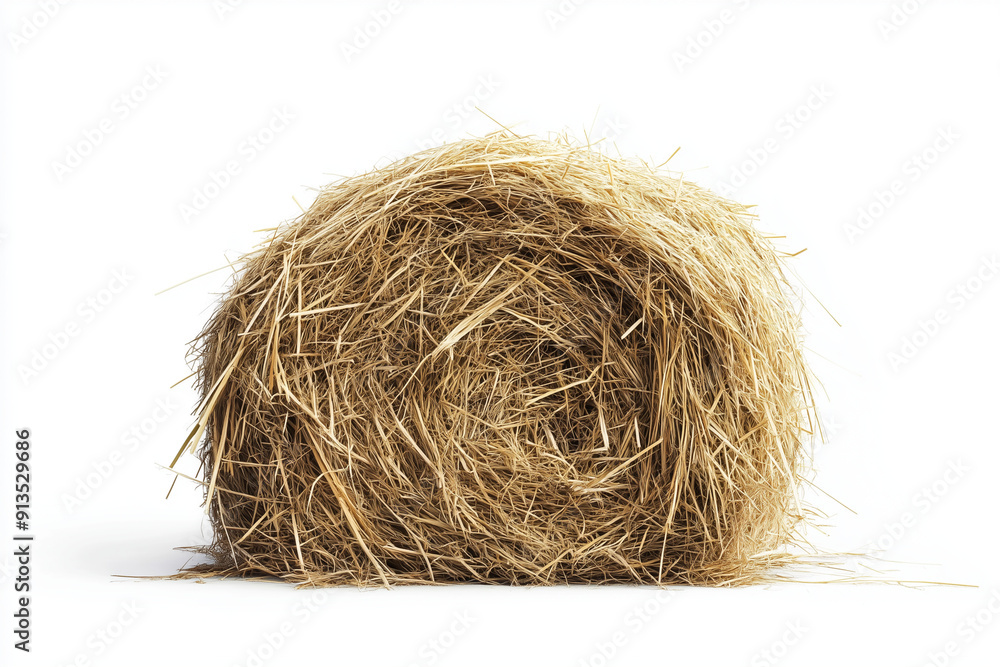 Obraz premium Isolated haystack in white background, Multipurpose used