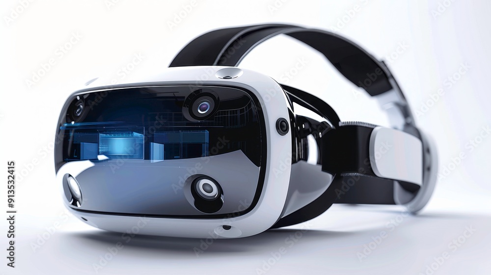 Augmented reality gaming, 3D illustration, realistic, isolated on white background Augmented reality gaming, 3D illustration, realistic, isolated on white background