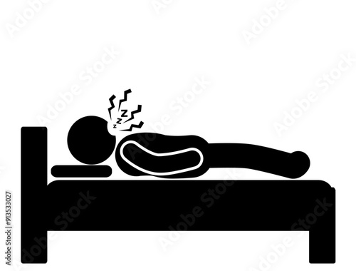 dtick figure illustration flat character snoring, noisy