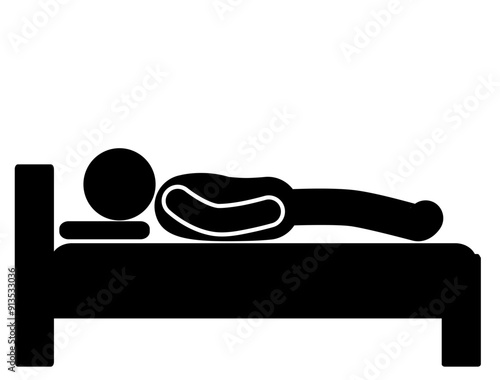 illustration of a stick figure sleeping