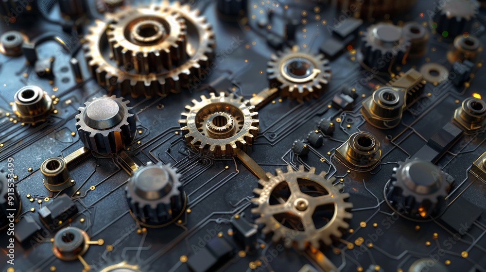 Circuit Board with Gears Circuit Board with Gears