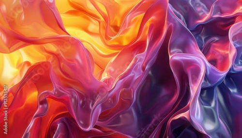 Vibrant Swirls of Color Flowing Together in Abstract Formation at Twilight