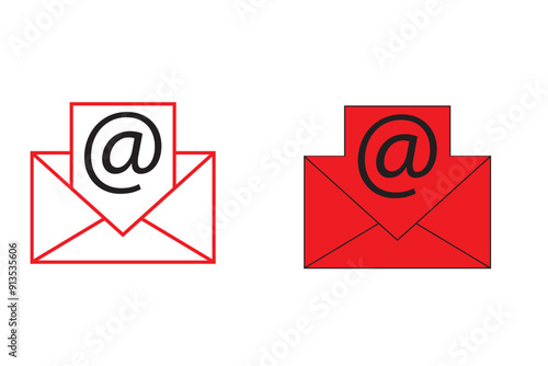 Mail icon set. email icon vector. E-mail icon. Envelope illustration