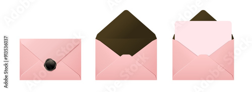 Illustration of a pink envelope and invitation