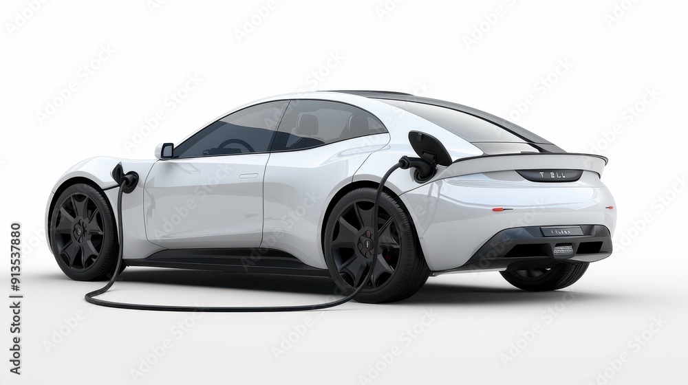 Electric vehicles, 3D illustration, realistic, isolated on white background Electric vehicles, 3D illustration, realistic, isolated on white background