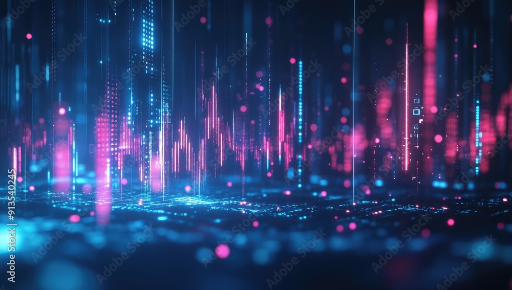 Dynamic Abstract Background Featuring Digital Stock Market Graphs and Financial Data Under a Glowing Blue Light Atmosphere Dynamic Abstract Background Featuring Digital Stock Market Graphs and Financial Data Under a Glowing Blue Light Atmosphere