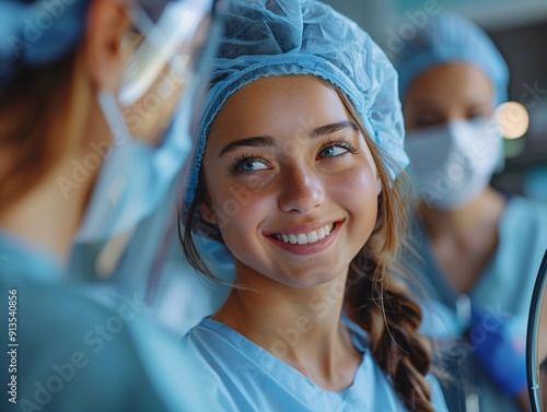 Smiling Medical Professional in Surgical Scrubs