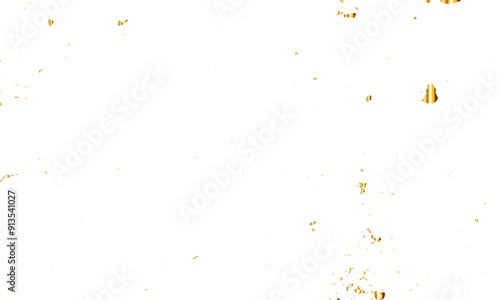 Luxury gold sparkle confetti glitter and zigzag ribbon falling down on transparent background. Vector illustration.