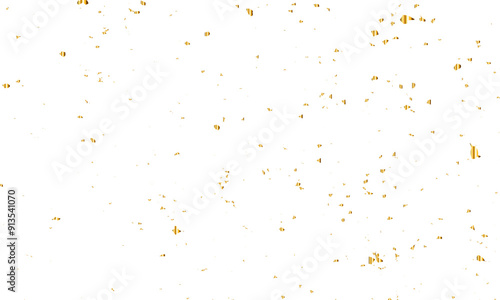 Abstract luxury golden confetti glitter and dust falling down on transparent background. Shiny glittering dust background. Vector illustration.
