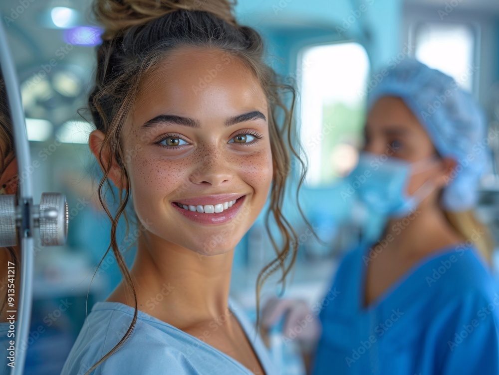 Fototapeta premium Smiling Medical Professional in Surgical Scrubs
