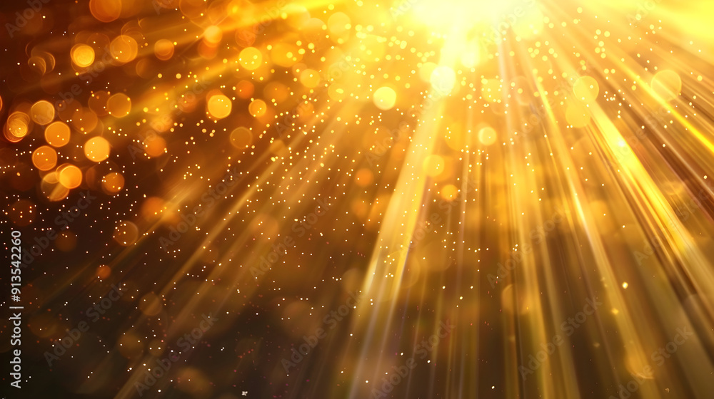 Golden light rays effect with geometric shapes Golden light rays effect with geometric shapes
