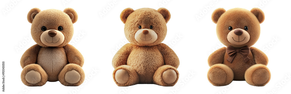 Adorable teddy bears set isolated on transparent background Adorable teddy bears set isolated on transparent background