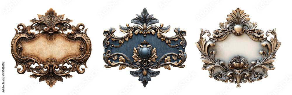Ornate frames set isolated on transparent background Ornate frames set isolated on transparent background