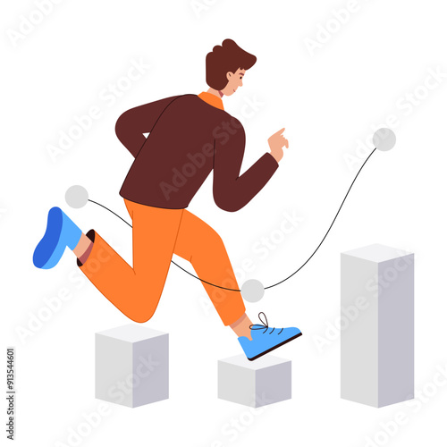 A character based flat style illustration of growth 

