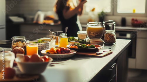 Wallpaper Mural Bright and Inviting Breakfast Spread with Fresh Fruits and Juice Torontodigital.ca